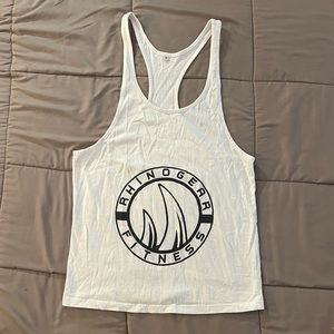 RHINOGEAR FITNESS Stringer Tank Men’s SZ Medium (White/Black)